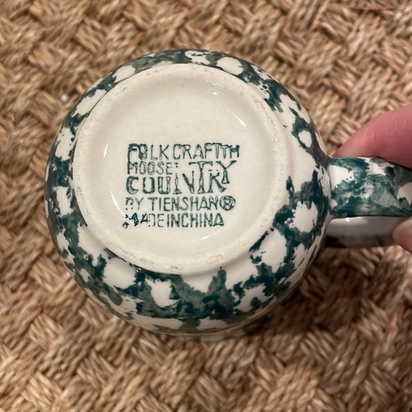 Folk Coffee Mug sponge Folk Craft Moose country green - Picture 3 of 4